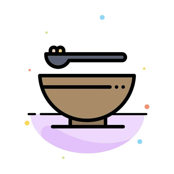 Bowl, voedsel, keuken, Madrigal abstracte platte kleur pictogram sjabloon — Stockvector