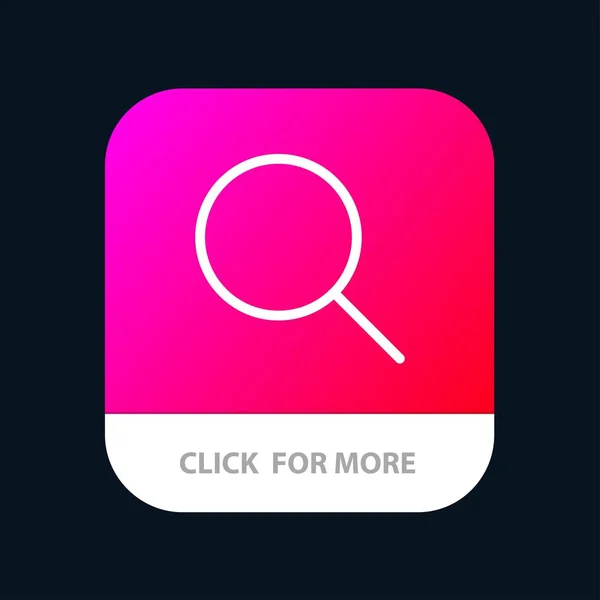 Instagram, Rechercher, Définit le bouton d'application mobile. Ligne Android et IOS — Image vectorielle