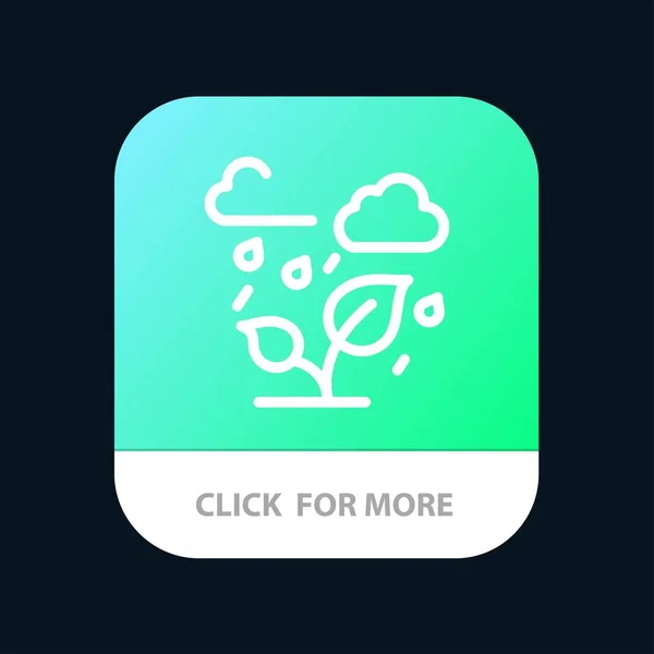 Green, Trees, Cloud, Leaf Mobile App Button. Android and IOS Lin — Stock Vector