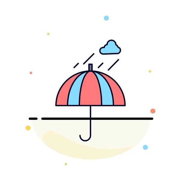 Umbrella, camping, rain, safety, weather Flat Color Icon Vector