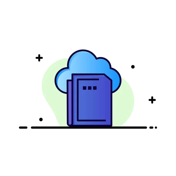 Cloud, File, Data, Computing Business Logo Template. Color plano — Archivo Imágenes Vectoriales