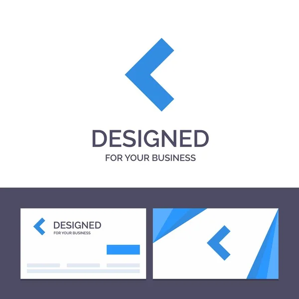 Kreativer Pfeil für Visitenkarte und Logo-Vorlage, Rückseite, links Vecto — Stockvektor