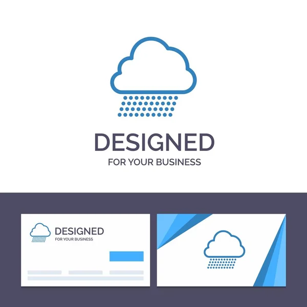 Modèle de carte de visite créative et logo Sky Rain, Cloud, Nature — Image vectorielle
