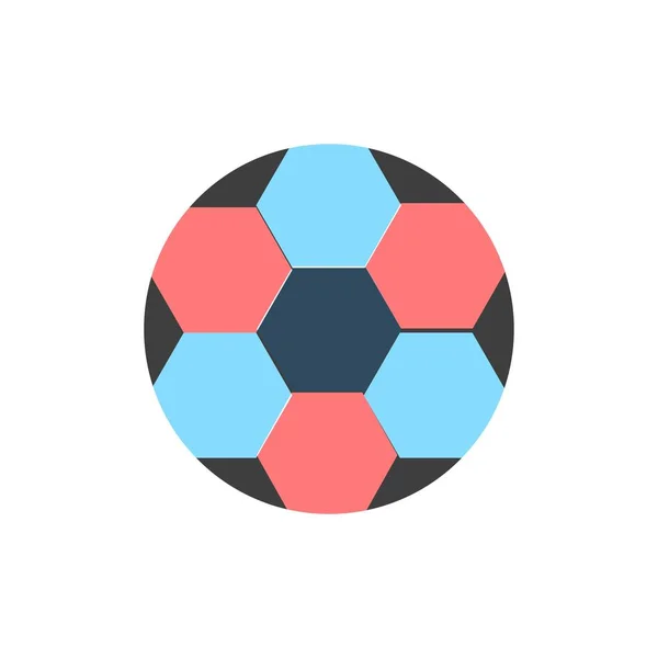 Ball, Football, Soccer, Sport  Flat Color Icon. Vector icon bann