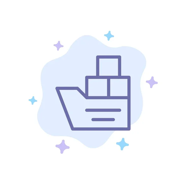 Box, bra, logistik, transport, fartyg blå ikonen på abstrakt — Stock vektor
