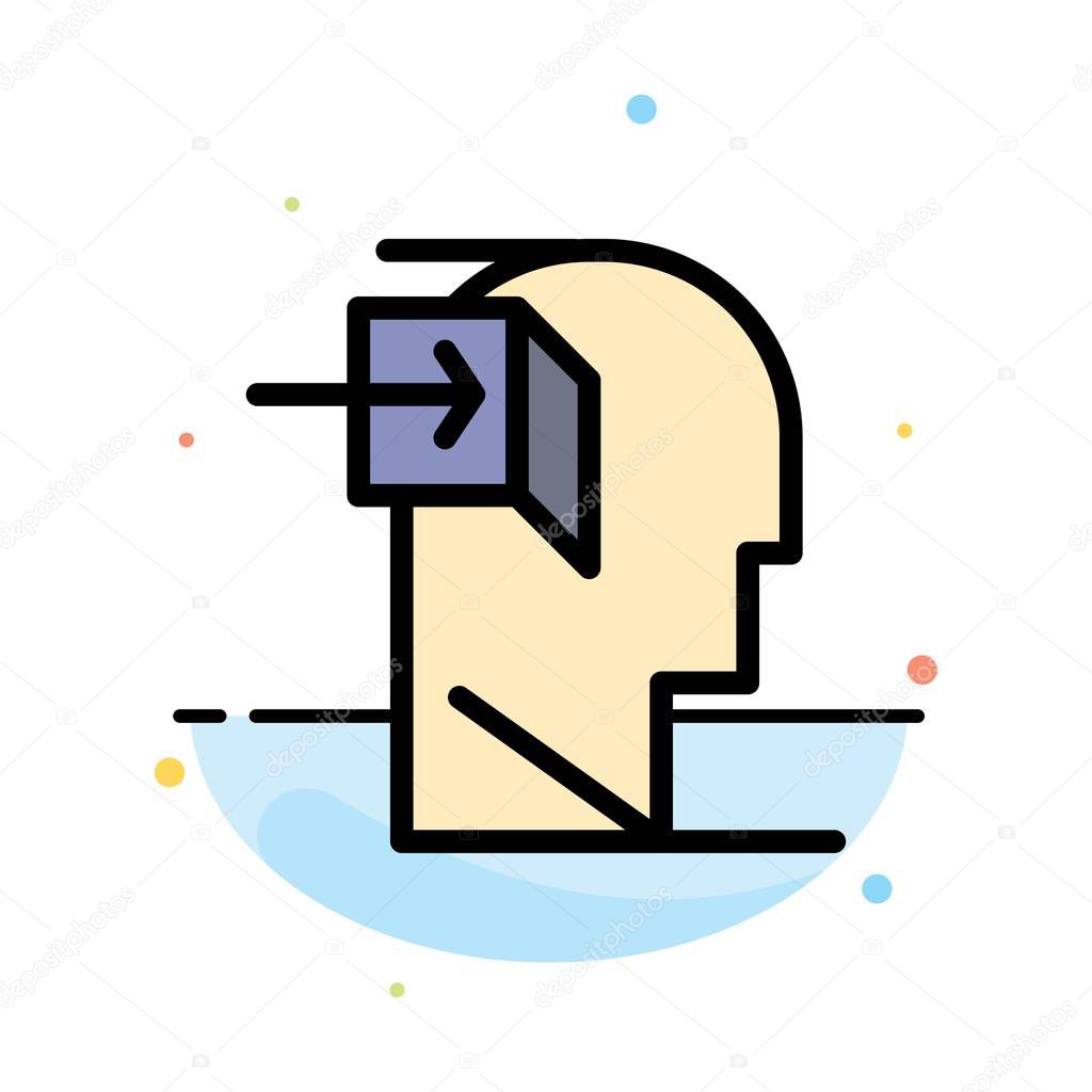 Door, Human, Inner, Mind, Minded Abstract Flat Color Icon Templa