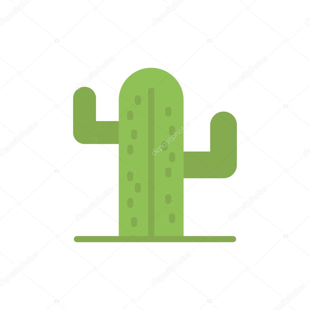 Cactus, Usa, Plant, American  Flat Color Icon. Vector icon banne
