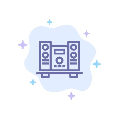 Woofer, Loud, Hoparlör, Müzik Mavi Simge Soyut Bulut Backgro