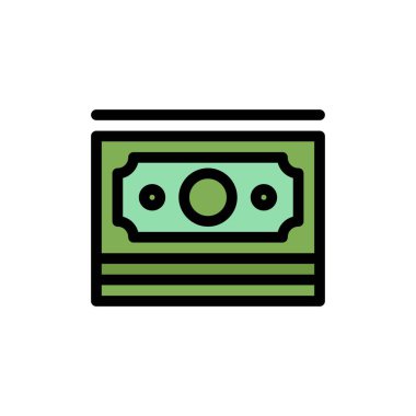 Nakit, dolar, para, motivasyon düz renk simgesi. Vektör simgesi ba