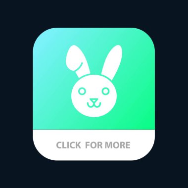 Bunny, Paskalya, Tavşan Mobil Uygulama Düğmesi. Android ve Ios Glyph V