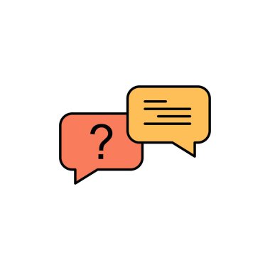 Sohbet, Kabarcık, Popup, Mesaj Düz Renk Simgesi. Vektör simgesi banne