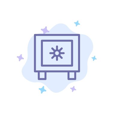 Soyut Bulut Backg Üzerinde Locker, Kilit, Küresel, Lojistik Mavi Simge