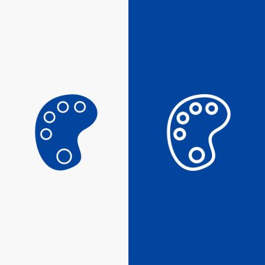 Çizim, Eğitim, Boya Hattı ve Glyph Solid simgesi Mavi afiş 