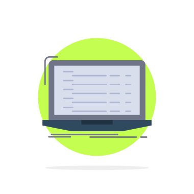 Api, uygulama, kodlama, geliştirici, dizüstü Bilgisayar Düz Renk Simge Vektör