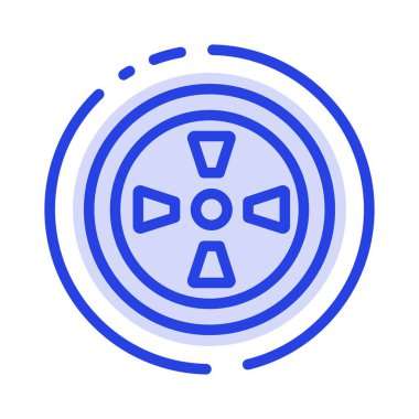 Fan, Türbin, Rüzgar Mavi Noktalı Satır Simgesi