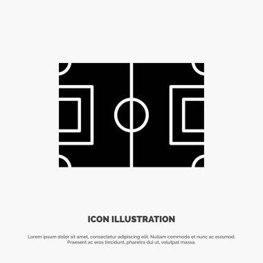 Alan, Futbol, Oyun, Pitch, Futbol katı Glyph Simgesi vektörü