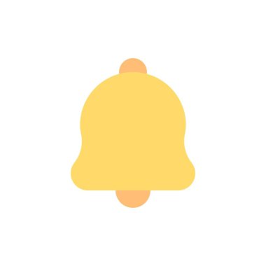 Uyarı, Zil, Bildirim, Ses Düz Renk Simgesi. Vektör simgesi b