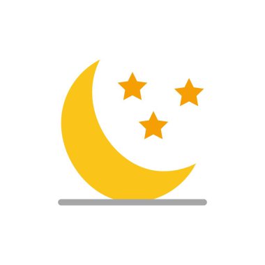 Ay, Bulut, Hava Düz Renk Simgesi. Vektör simgesi afiş Templa