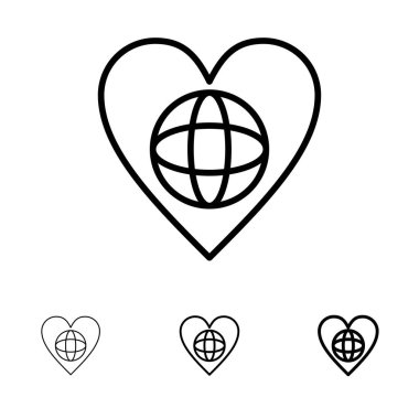 Ekoloji, Çevre, Dünya, Kalp, Kalın ve ince siyah lin gibi