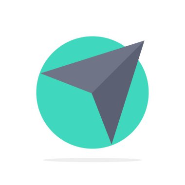 Ok, İşaretçi, Yukarı, Sonraki Soyut Daire Arka Plan Düz renk I