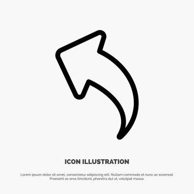 Ok, Yukarı, Arka Çizgi Simge Vektörü