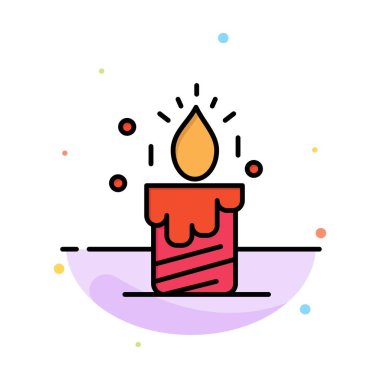 Mum, Işık, Düğün, Aşk Soyut Düz Renk Simgesi Şablon