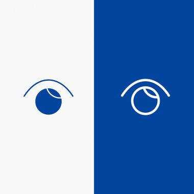 Göz, Görünüm, İzle, Twitter Hattı ve Glyph Solid simgesi Mavi afiş 