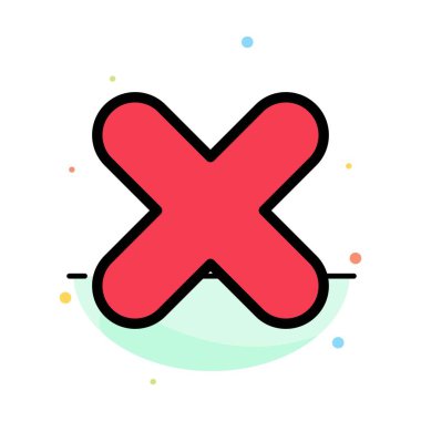 Sil, İptal Et, Kapat, Çapraz Soyut Düz Renk Simgesi Şablonu