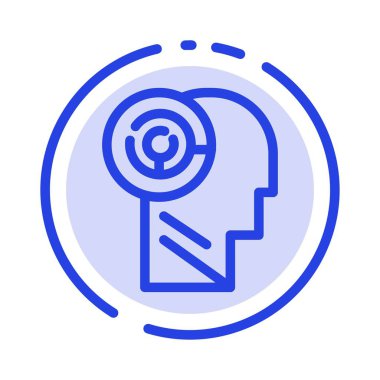 Kafa, Oyunlar, Akıl, Hedef Mavi Noktalı Çizgi Hattı Simgesi