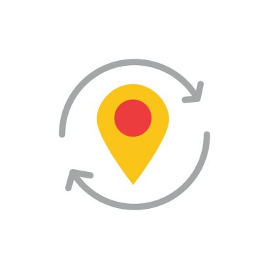 Ok, Konum, Harita, İşaretçi, Düz Renk Simgesini Sabitle. Vektör simgesi 