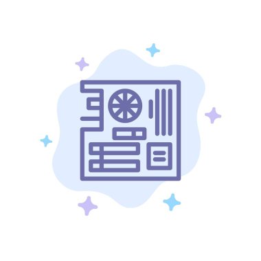 Pano, Bilgisayar, Ana, Anakart, Soyut C'de Ana Mavi İkon