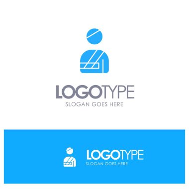 Hasta, Kullanıcı, Yaralı, Hastane Mavi Katı Logo ile yer 