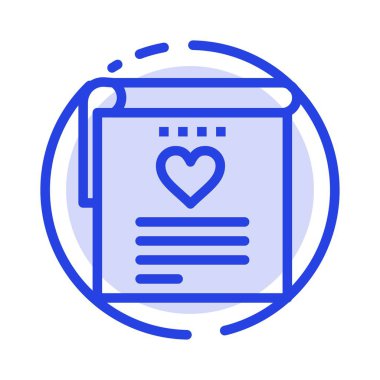 Dosya, Aşk, Düğün, Kalp Mavi Noktalı Satır Simgesi