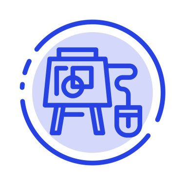 Fare, Online, Pano, Eğitim Mavi Noktalı Çizgi Simgesi