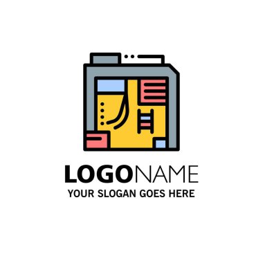 Atx, Kutu, Kasa, Bilgisayar İş Logo Şablonu. Düz Renk