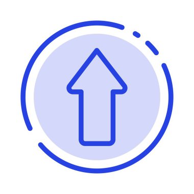 Ok, Ok, Yukarı, Yükle Mavi Noktalı Çizgi Simgesi