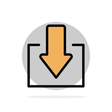 Ok, Aşağı, İndir Soyut Daire Arka Plan Düz renk Simgesi