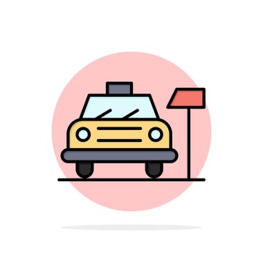 Araba, Otopark, Otel, Servis Soyut Daire Arka Plan Düz col