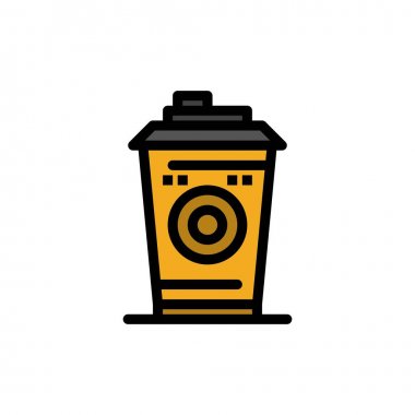 Kahve, Kupa, Starbucks, Siyah Kahve Düz Renk Simgesi. Vektör ic