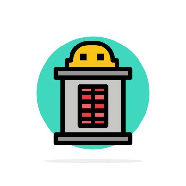 Bilet, Ev, Tren Soyut Daire Arka Plan Düz renk Simgesi