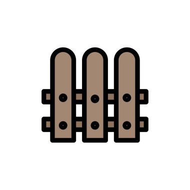 İnşaat, Çit, Ev Düz Renk Simgesi. Vektör simgesi afiş 