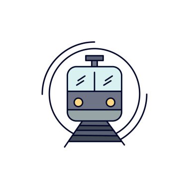 metro, tren, akıllı, toplu, ulaşım Düz Renk Simge Vektör