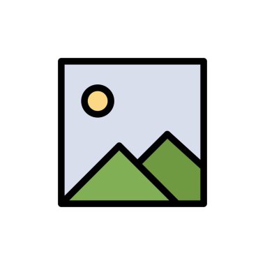 Twitter, Resim, Resim Düz Renk Simgesi. Vektör simgesi afiş Tem