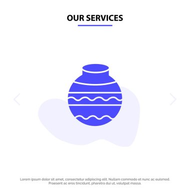 Hizmetlerimiz Pot, Kum, Su, Pongal, Festival Katı Glyph Simgesi