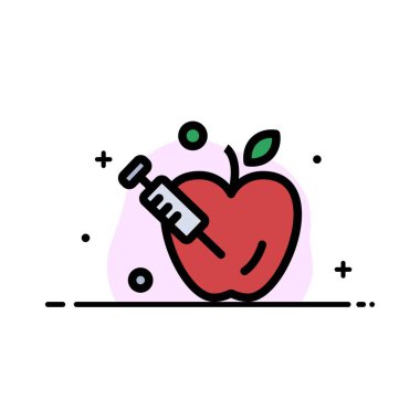 Elma, Yerçekimi, Bilim İş Düz Çizgi Dolu Simge Vektör B