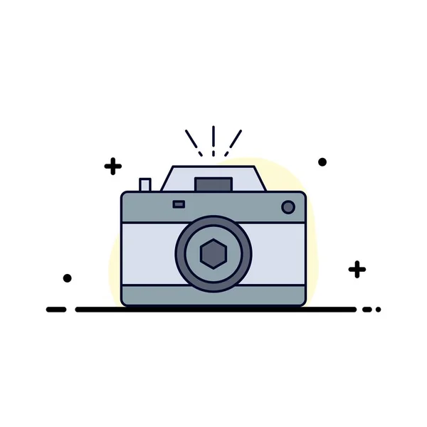 카메라, 사진, 캡처, 사진, 조리개 플랫 컬러 아이콘 — 스톡 벡터