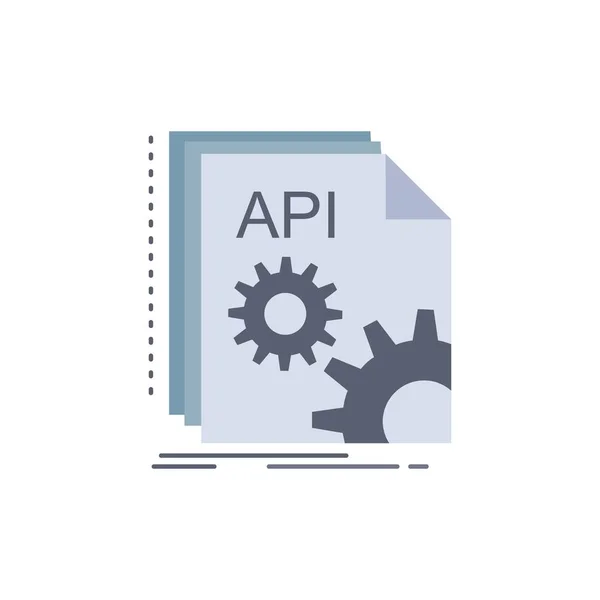 Api, app, coding, developer, software Flat Color Icon Vector - Stok Vektor