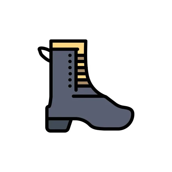 Aktivita, běh, bota, plochá barva na pružině. Ikona vektoru ba — Stockový vektor