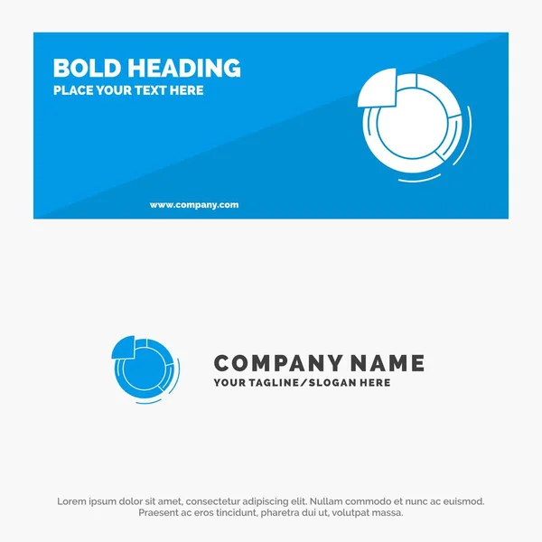 Grafik, Kreis, Kuchen, Diagramm solide Symbol Website Banner und Geschäft — Stockvektor