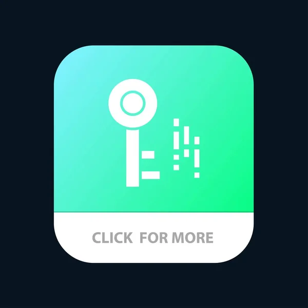 Internet, Sicherheit, Schlüssel-App-Taste. Androide und ios glyph — Stockvektor